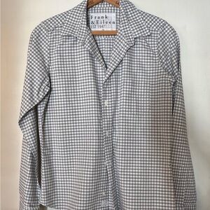 Frank & Eileen Barry Gray Checkered / Gingham Shirt